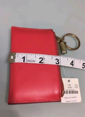 New With Tag J.Crew women's Leather Small Card Wallet Orange Blue - Image 1 of 4