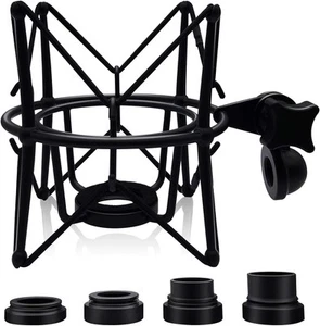Microphone Shock Mount Mic Holder - Anti Vibration Spider Shockmount black  - Picture 1 of 7