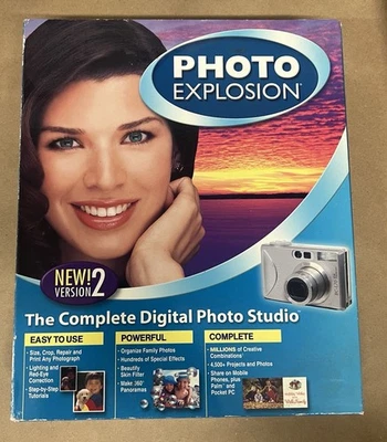 Estudio fotográfico digital completo Photo Explosion Deluxe 2.0 Windows 98 2000 ME XP Foto 1 de 4