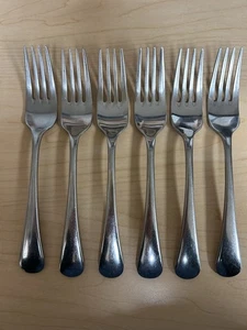 "Lote de 6 tenedores de cena Chandler Oneida de acero inoxidable brillante de 8"" L" - Imagen 1 de 3