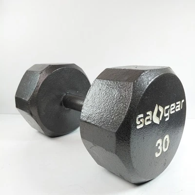 SA Gear 30 Pound Lb Lbs Hex Dumbbell Hand Weightlifting Gym Training - Image 1 of 3