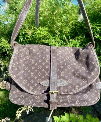 LOUIS VUITTON Saumur Mini Lin Monograma Mensajero Bandolera Bolso Cartera Marrón Y2K Foto 1 de 4