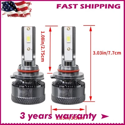 2PCS 9005 HB3 LED Headlight Bulbs High Low Beam 20000LM Super Bright 6500K - Image 1 of 4