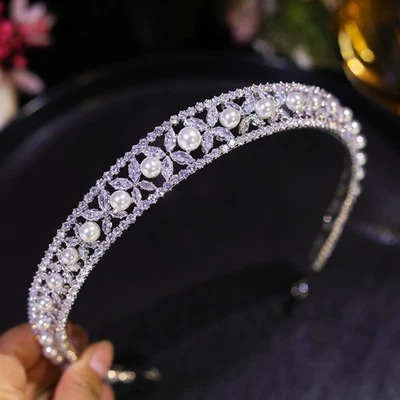Chic Headband Wedding Pearl Crown Headwear Europe America Palace Birthday Gift - Изображение 1 из 4