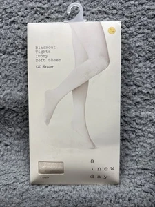a New Day Women's 120D Soft Sheen Blackout Tights - Ivory - Size S / M - Picture 1 of 2