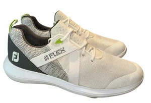 FootJoy FJ Flex XP Spikeless Golf Shoes Sneakers 56101 White Gray Men's Size 10 - Picture 1 of 9