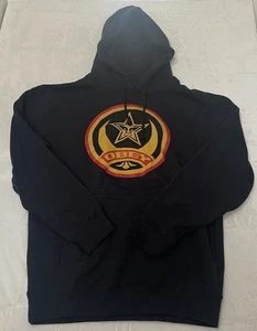 OBEY Dark Navy Hoodie Pullover Sweatshirt Men Medium Star Logo Streetwear - Picture 1 of 5