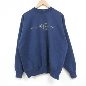 XL Used Hanes Long Sleeve Sweat Mens 00s NC Plus Size Crew Neck Used SSYR-0 - Picture 1 of 3