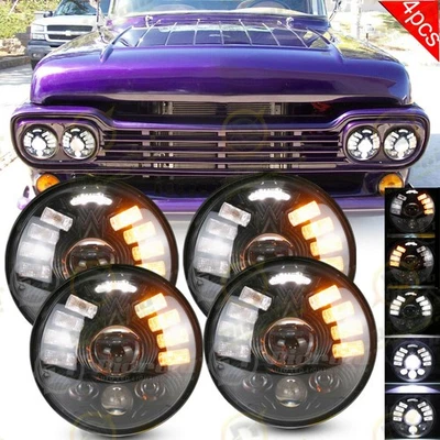 4pcs 5.75" 5-3/4 Round LED Headlights HI-LO for Ford F-100 F-250 F-350 1958-1960 - Imagem 1 de 4