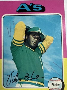Tarjeta firmada autografiada por vida azul 1975 Topps #510 Oakland A's - Imagen 1 de 4