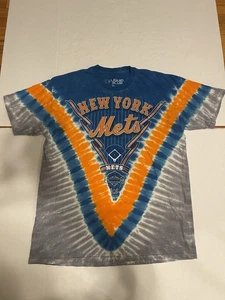 New York Mets Vintage T-Shirt Liquid Blue Tie Dye, Men's Xtra Large Y2K - Picture 1 of 6