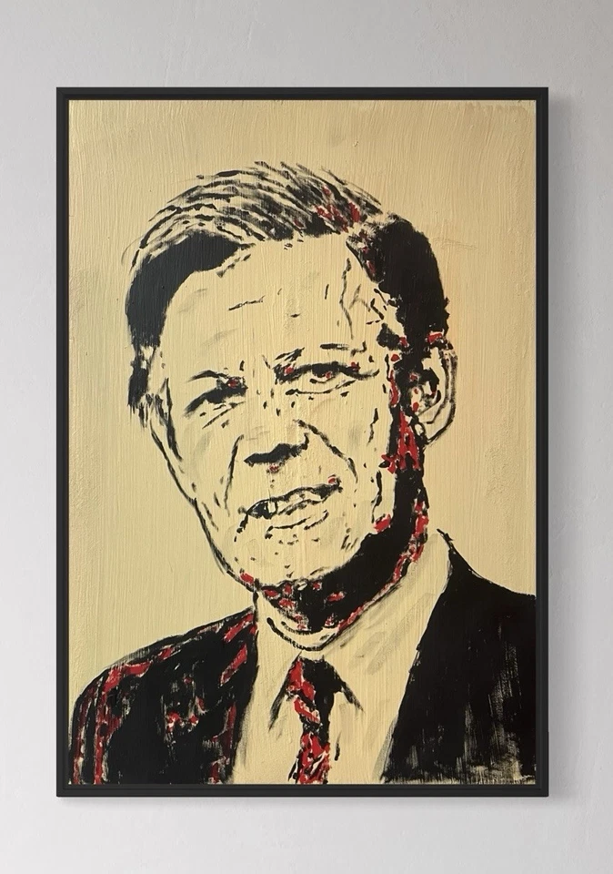 Daniel Pultorak Porträt Bundeskanzler Helmut Schmidt Kunst signiert gerahmt Öl - Bild 1 von 4