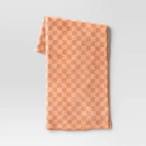 Room Essentials 50" x 60" Plush Throw Blanket Checkerboard Terracotta #8584 - Picture 1 of 8
