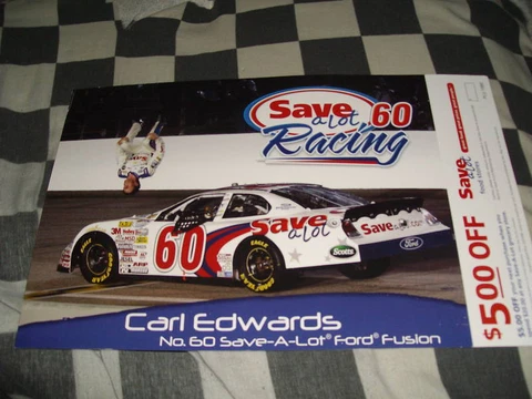 2009 CARL EDWARDS SAVE A LOT W/ COUPON NASCAR POSTCARD Cover