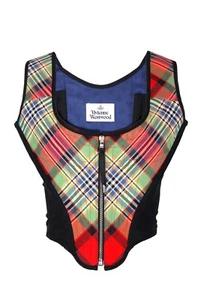 VIVIENNE WESTWOOD Red & Green Tartan Portrait Corset, SS22, 44 IT / US 8 - Picture 1 of 5