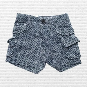 New Gap Baby Girls Floral Cargo Shorts Blue White Adjustable Waist Size 12-18M - Picture 1 of 12
