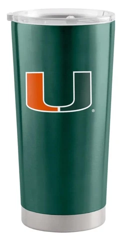 Miami Hurricanes 20oz Stainless Steel Travel Tumbler [NEW] NCAA Mug Glass Cup Cover