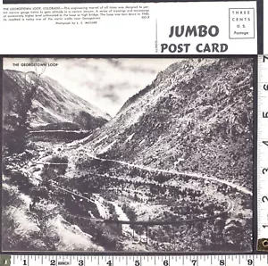 Georgetown Loop Colorado Schmalspur Eisenbahnzug 1940er alte JUMBO Postkarte - Bild 1 von 9