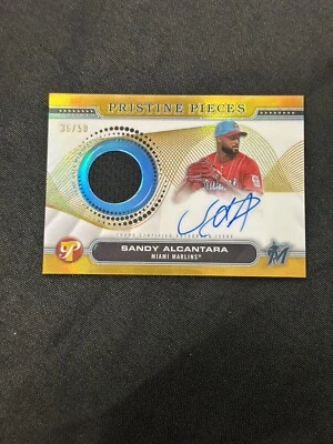 2024 Topps Pristine Sandy Alcantara 36/50 Pristine Pieces Gold Auto Relic - Image 1 of 2
