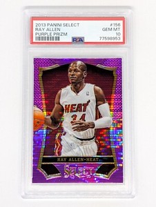 2013-14 Panini Select Purple Prizm #156 Ray Allen /99 PSA 10 Miami Heat HOF