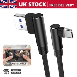 90 Degree Elbow Type C USB C Fast Charger Data Sync Cable For SamsungA71 A51 A13 - Picture 1 of 15