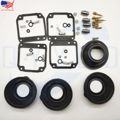 For 1981-1983 Yamaha XJ550 MAXIM 4 Carburetor Rebuild Kit Diaphragm Vacuum New - Image 1 of 4