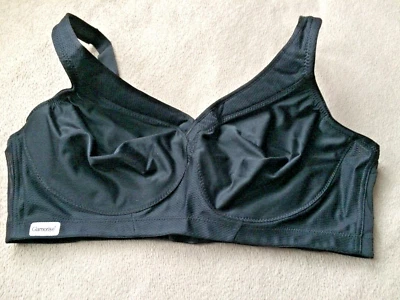 Sujetador deportivo Glamorise 42C sin costuras negro copa suave estilo 1006 nuevo sin etiquetas Foto 1 de 4