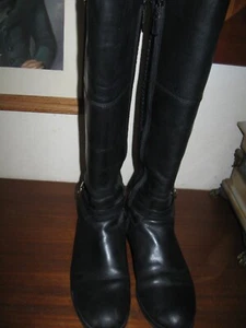 COLE HAAN *GALINA* WOMENS TALL BLACK LEATHER KNEE HIGH RIDING BOOTS 9.5 - Picture 1 of 5