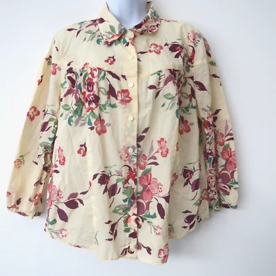 Blusa Floral Van Heusen Talla XL Abotonada Casa Boho Romántica Clásica Foto 1 de 4