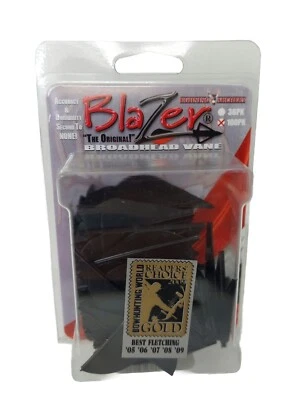 Bohning Archery Blazer 2 Inch Broadhead Vanes: (100 Pack) Black: 10832BK2 NOS