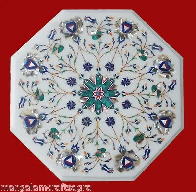 12" Marble Table top Pietra dura Inlay Art Work For Home - Image 1 of 2