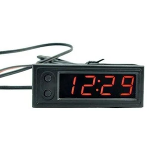 3In1 Digital Auto KFZ 12 Innen/Außen Thermometer Spannungsmesser Uhr LED DHL - Bild 1 von 3
