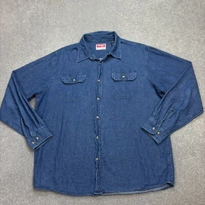 Camisa Denim Wrangler Adulto Grande Azul Vaquero Western Rodeo Años 90 Caballo Rancho Hombres - Imagen 1 de 7