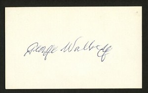 George Rube Walberg d.1978 signed autograph 3x5 index card Baseball Player 6001