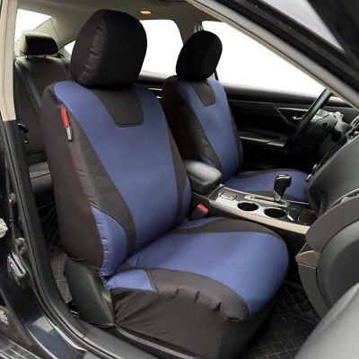 Fundas de asiento de auto delanteras de lona impermeables azules negras para Hyundai Nexo Foto 1 de 4