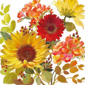 20 Papierservietten, Servietten SUNNY FLOWERS Ambiente 33x33cm | Sonnenblume - Bild 1 von 1
