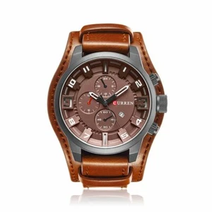 CURREN 8225 Quartz Fashion Watch Leather Strap Analog Display - Picture 1 of 38
