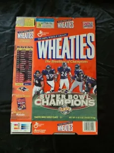 WHEATIES BALTIMORE RAVENS SUPER BOWL CHAMPIONS XXXV BOX FLAT NO CEREAL EMPTY - Picture 1 of 2