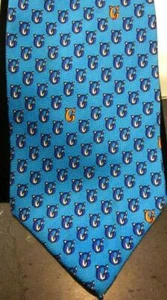 "Corbata con logotipo GIANNI VERSACE 100 % seda GV azul/blanco/rosa-naranja hecha en Italia 58""x3,5" - Imagen 1 de 5