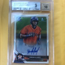 2018 1st Bowman Chrome Yordan Alvarez RC Auto BGS 9 Auto 10