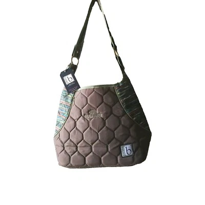 Cinda B Mini Hobo/Tote Belize Brown Made In USA Embroidered Co. Logo SULLAIR - Image 1 of 4