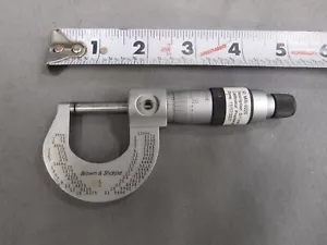 Braun & Sharpe #2 Mikrometer 0-1 Zoll Hartmetallspitzen Reibungsfingerhut 0,0001 Grad - Bild 1 von 4