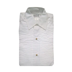 Boys White Tuxedo Shirt with Lay Down Collar and 1/4" Pleats XL (18) - Picture 1 of 2