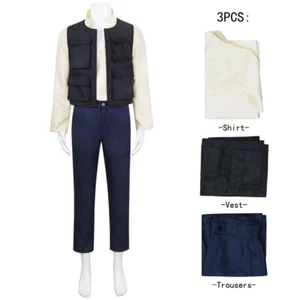 Star Wars El Despertar de la Fuerza Han Solo Disfraz Cosplay Halloween Conjunto Completo Trajes - Imagen 1 de 11