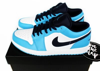Nike Air Jordan 1 Retro Bajo UNC Obsidiana Azul Blanco Reino Unido 6 EE. UU. 7 EUR 40 Nuevo Foto 1 de 4