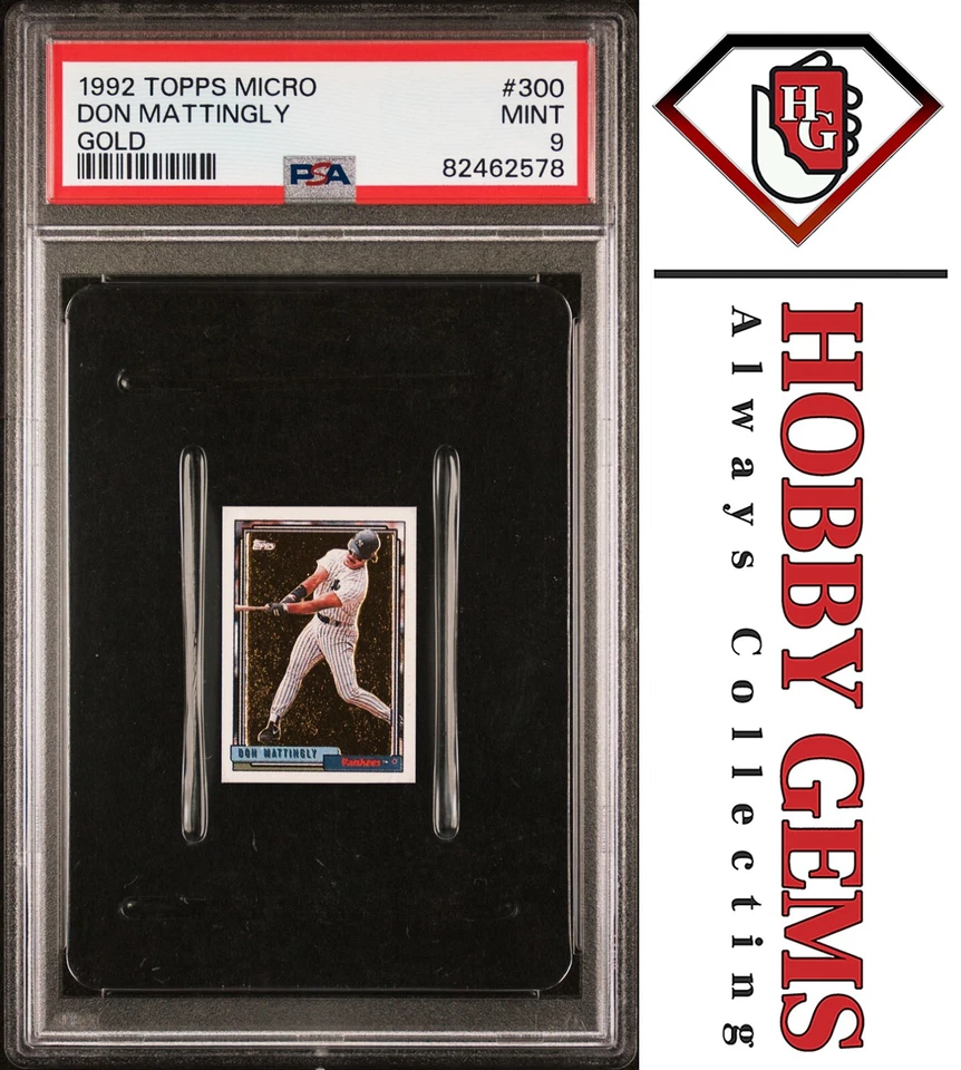 DON MATTINGLY PSA 9 1992 Topps Micro Gold #300 C3 - Image 1 of 2