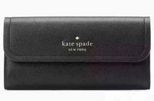 Kate Spade Rosie Large Flap Wallet Black Leather KB014 NWT Clutch $229 Retail - Picture 1 of 3