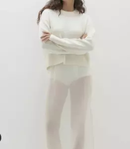 Naked Cashmere off white creme Rundhals cropped 100% Kaschmir Pullover S325 - Bild 1 von 5