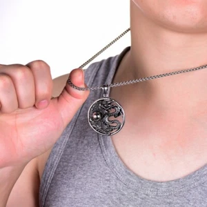 Alloy Auspicious Dragon Pendant Hollow Men's Lucky Charm Men - Picture 1 of 9