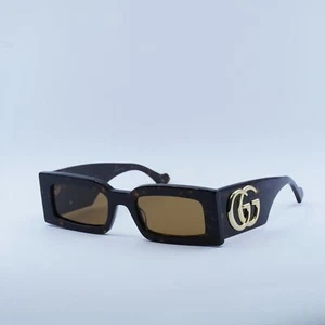 GUCCI GG1425S 002 Dark Havana/Brown 53-21-145 Sunglasses New Authentic - Picture 1 of 7
